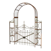 Arche de jardin avec portillon en fer forgé