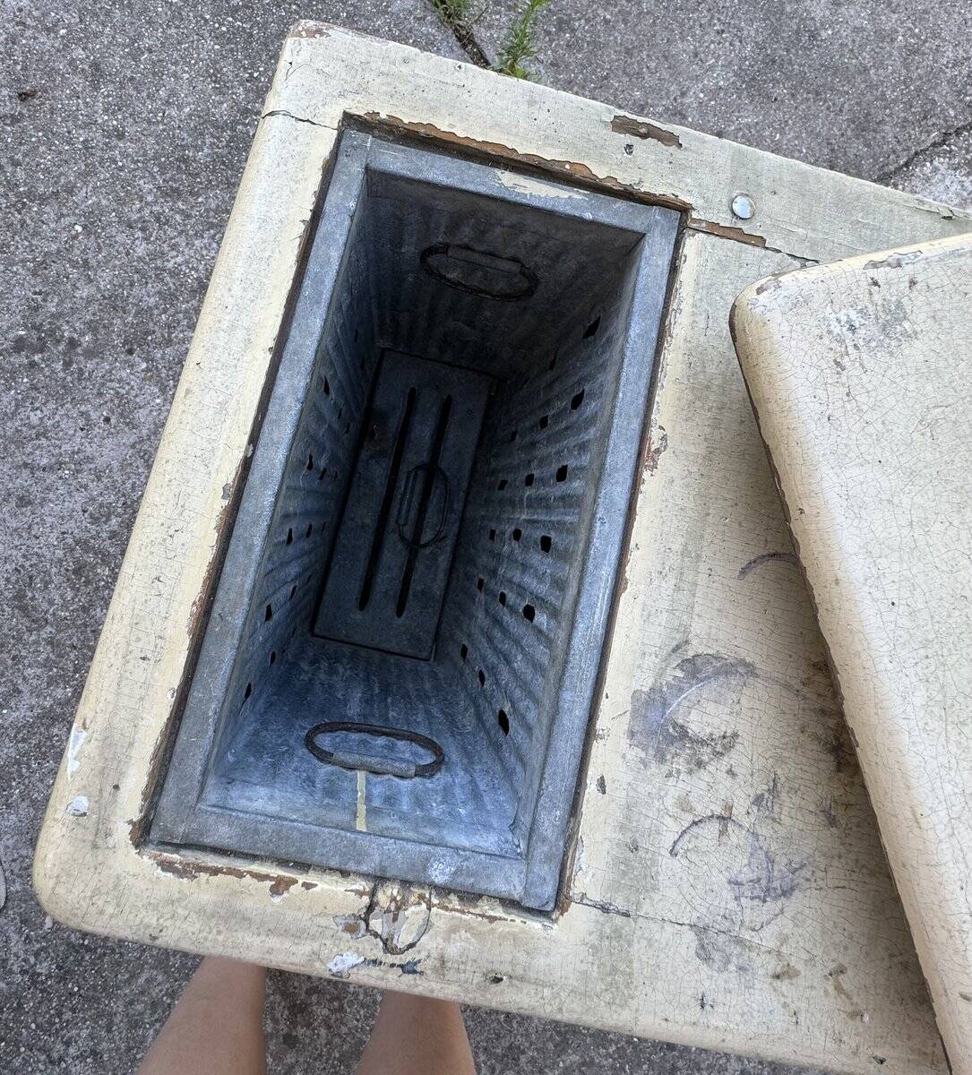 Painted ice cabinet by Fülek