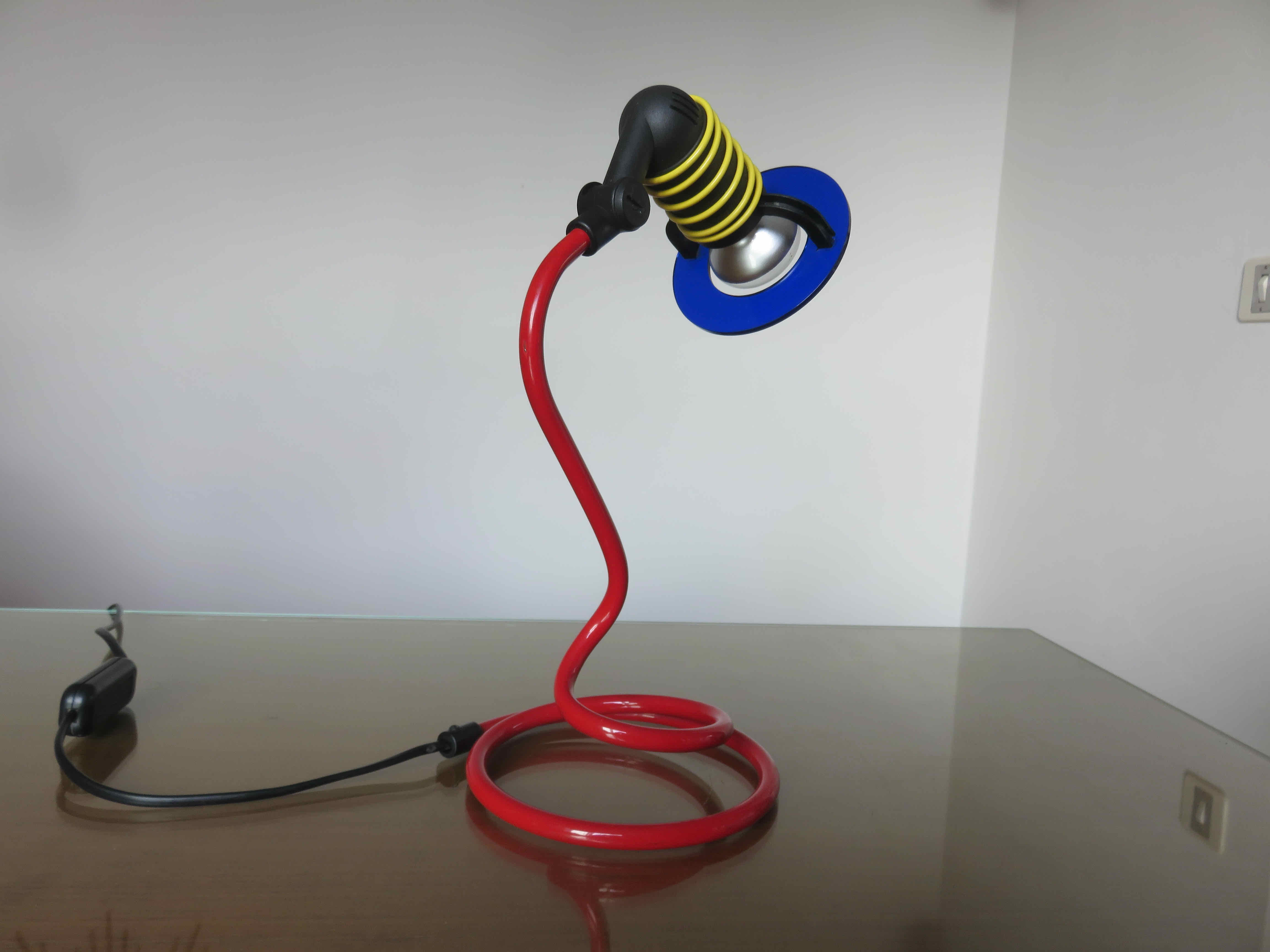 Lamp " spiral " primary colors 80s era Memphis