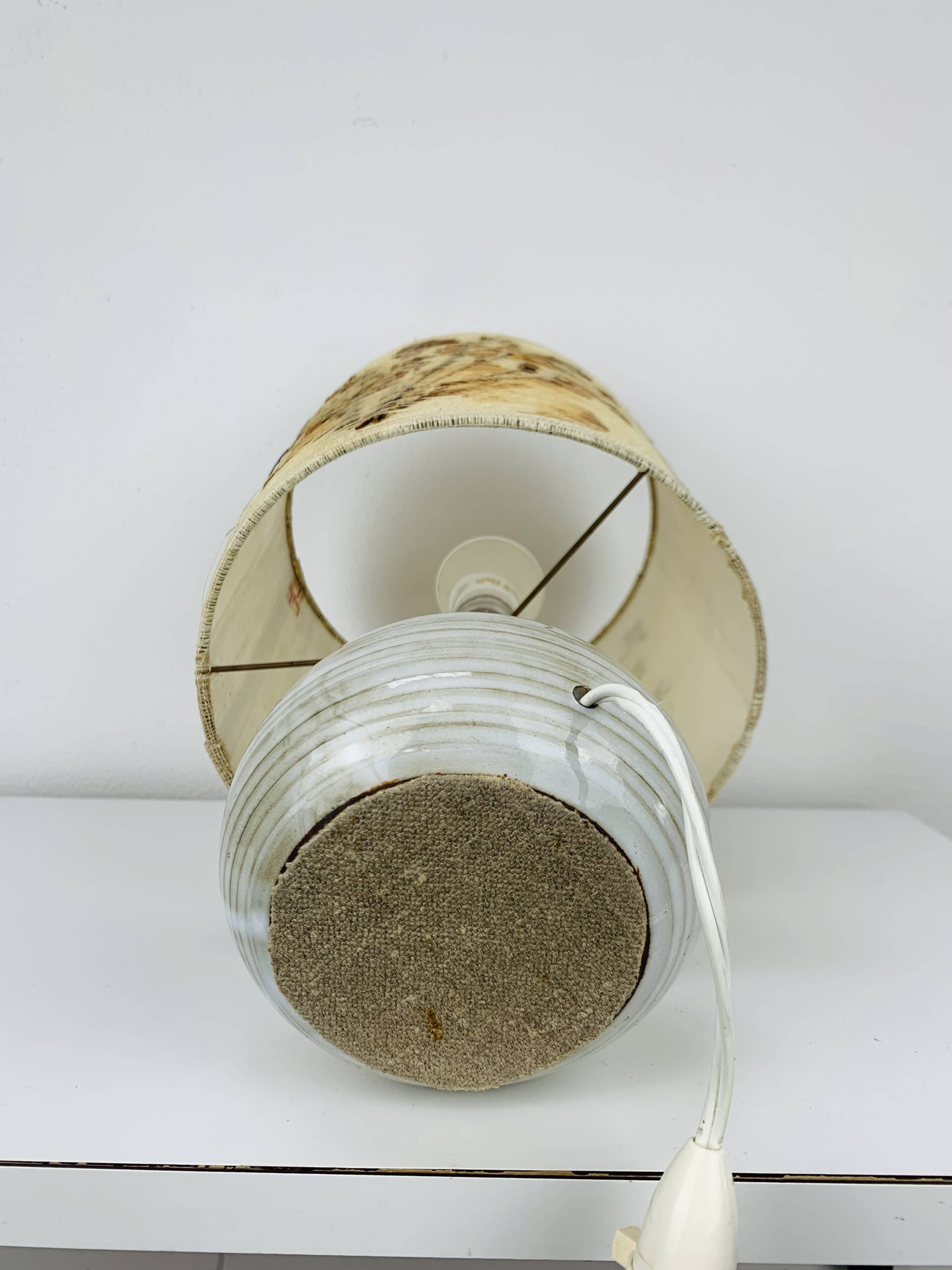 Ceramic ball lamp and dried flower lampshade