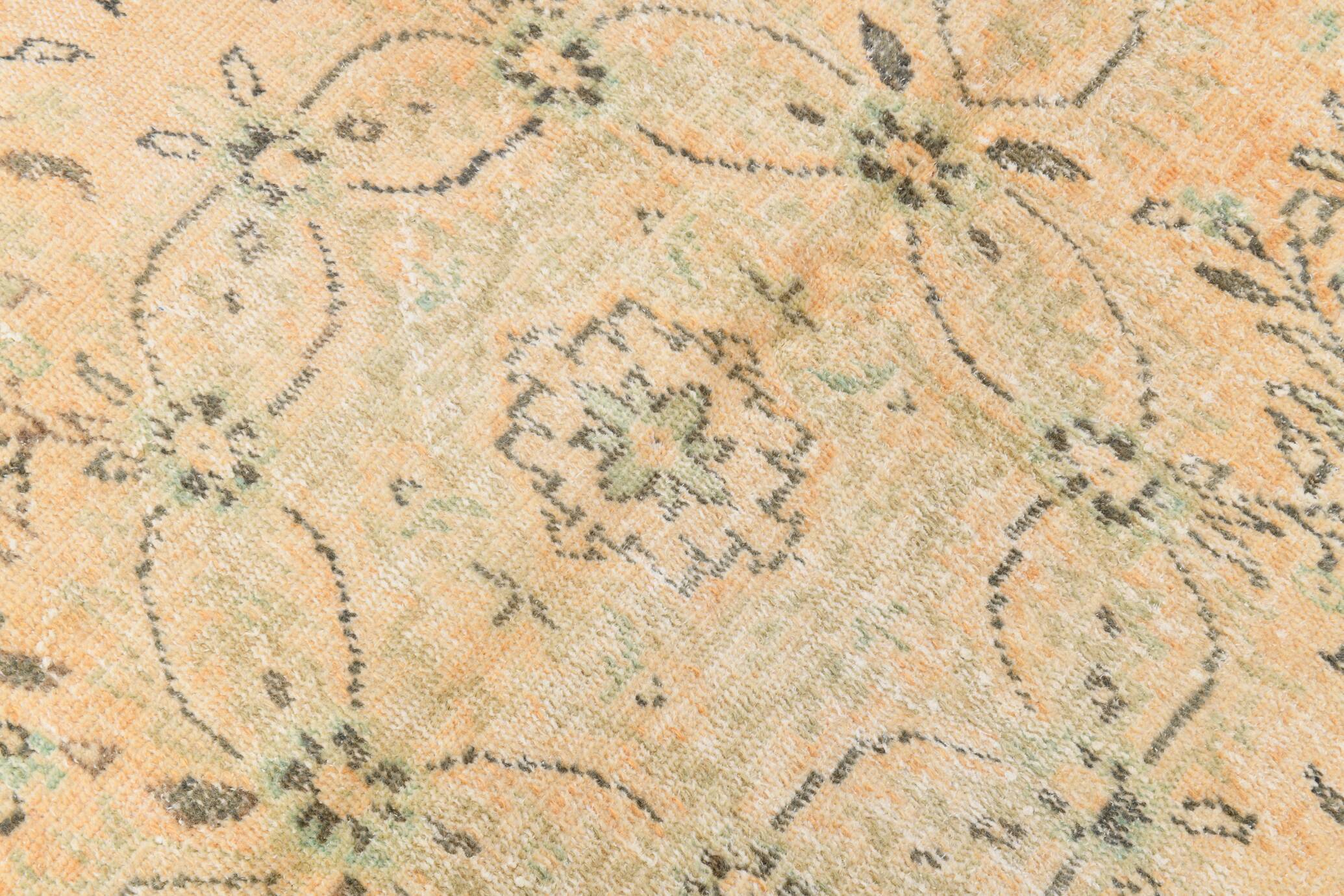 6x9 Vintage Light Yellow Oriental Vintage Rug, 180x277Cm