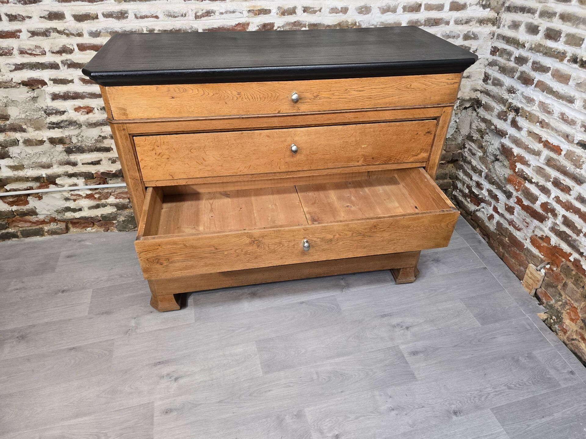 19th-century oak commode