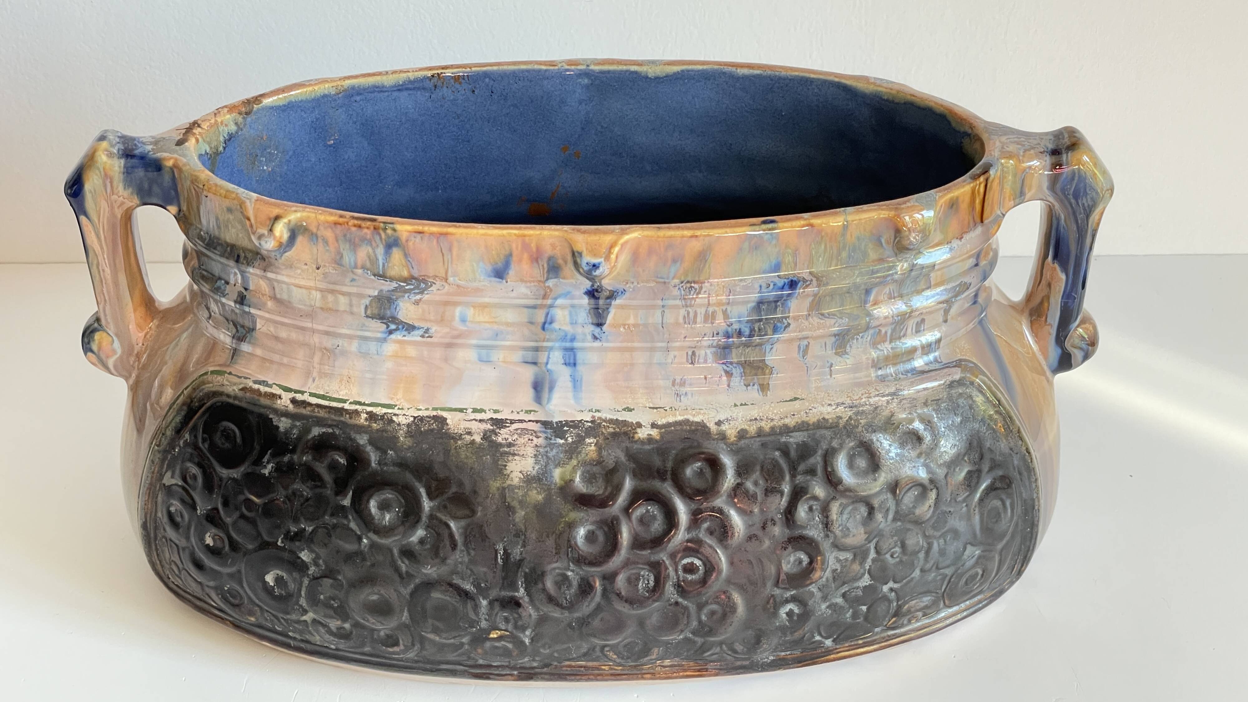 Vintage Barbotine Planter Cache-Pot