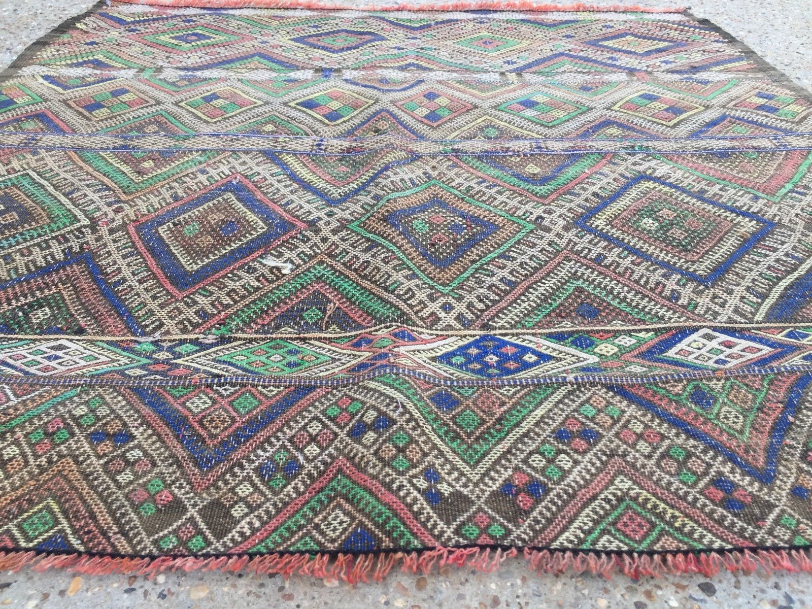 Antique Moroccan Kilim Rug 112x112cm