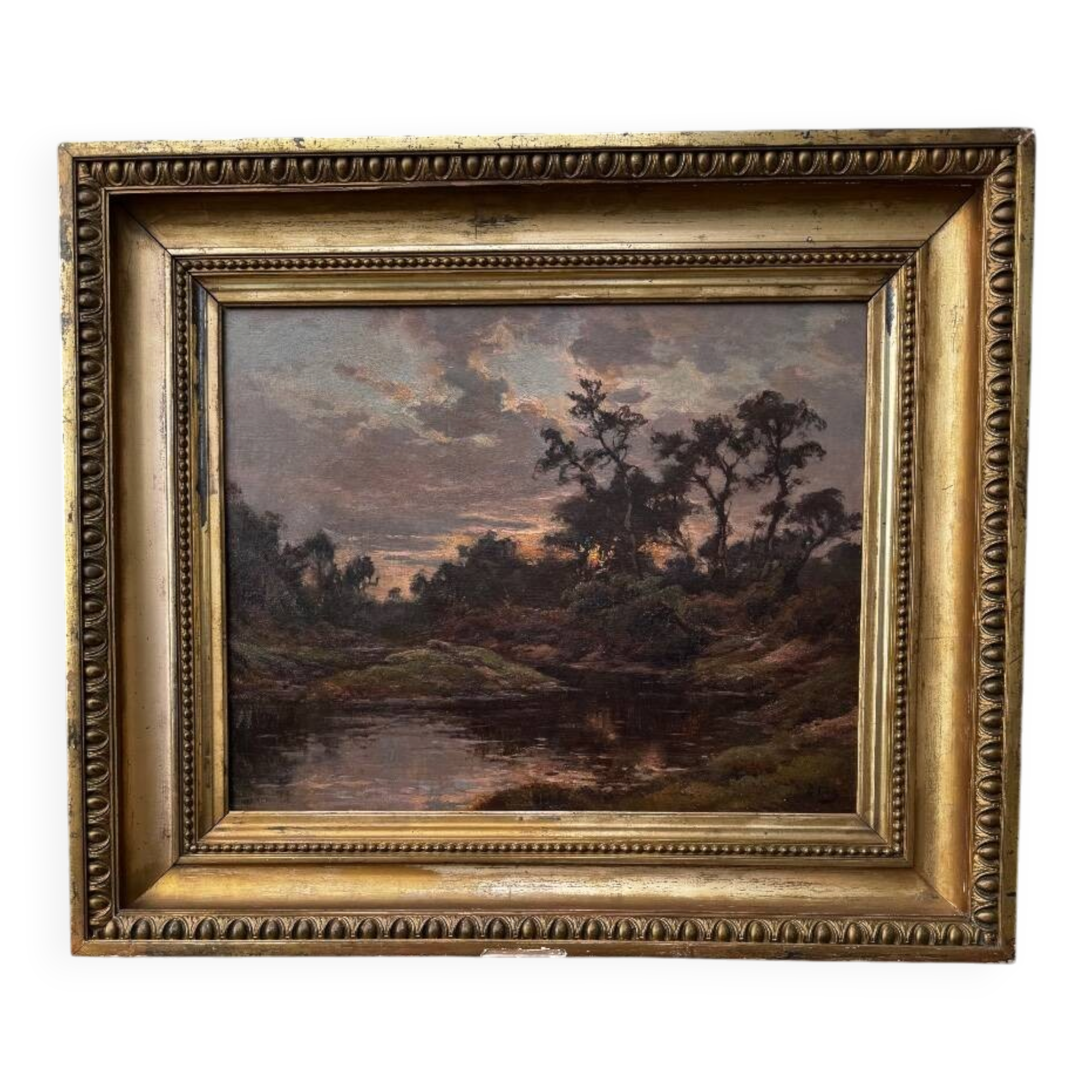 Louis Marius Gueit 1877-1956 The Dawn in the Landes signed Hsp 42 x 53cm