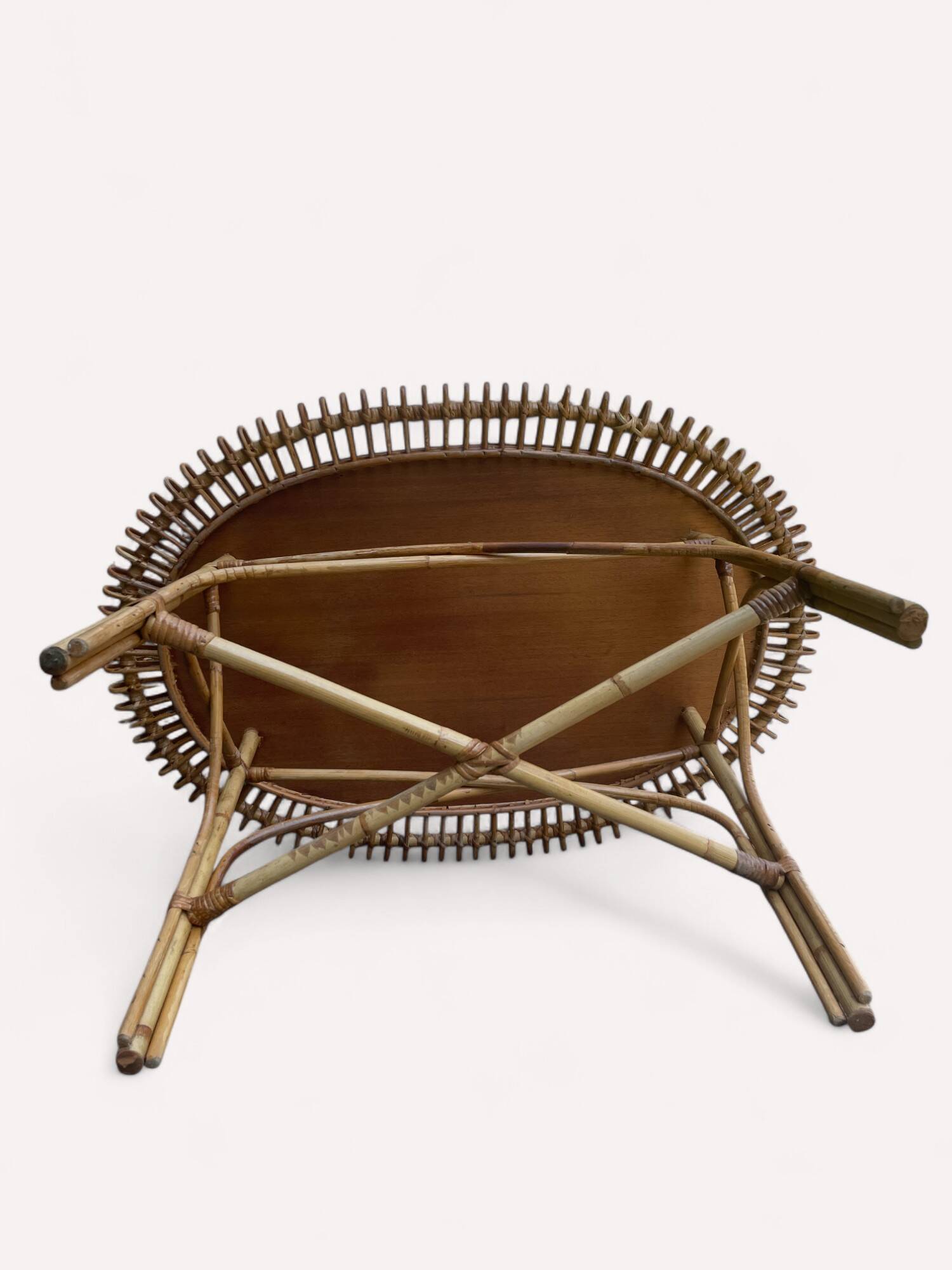 Table basse soleil en rotin