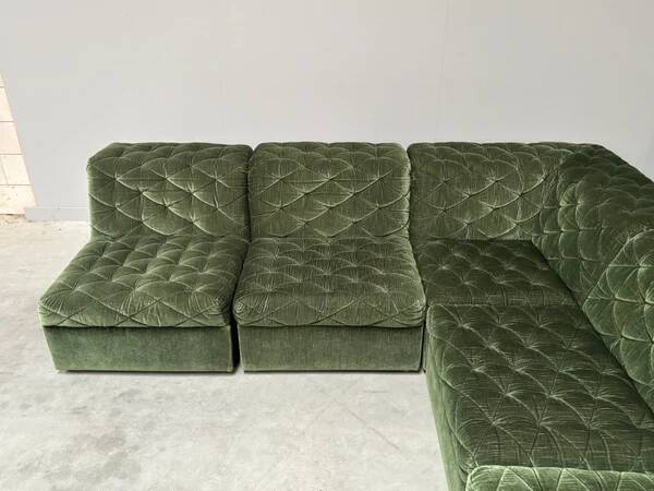Modular corduroy lounge sofa by Laauser, 1970s
