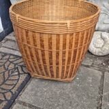 XL wicker and bamboo flowerpot 1960