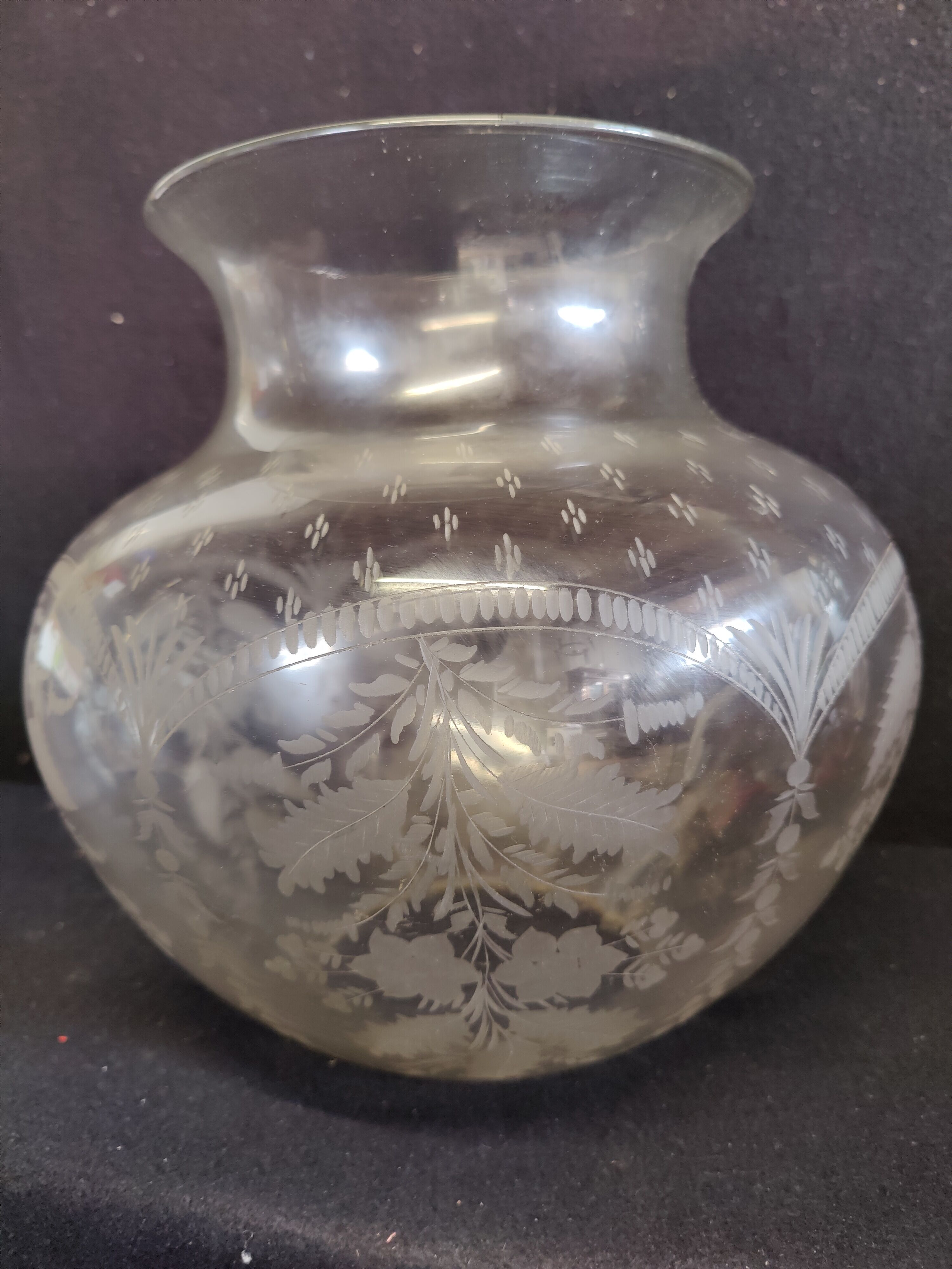 Globes Boules En Verre Grave Pour Lampe A Petrole