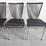 Set of 4 vintage scoubidou chairs 1960