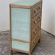 Art deco chest of drawers raw wood and khaki