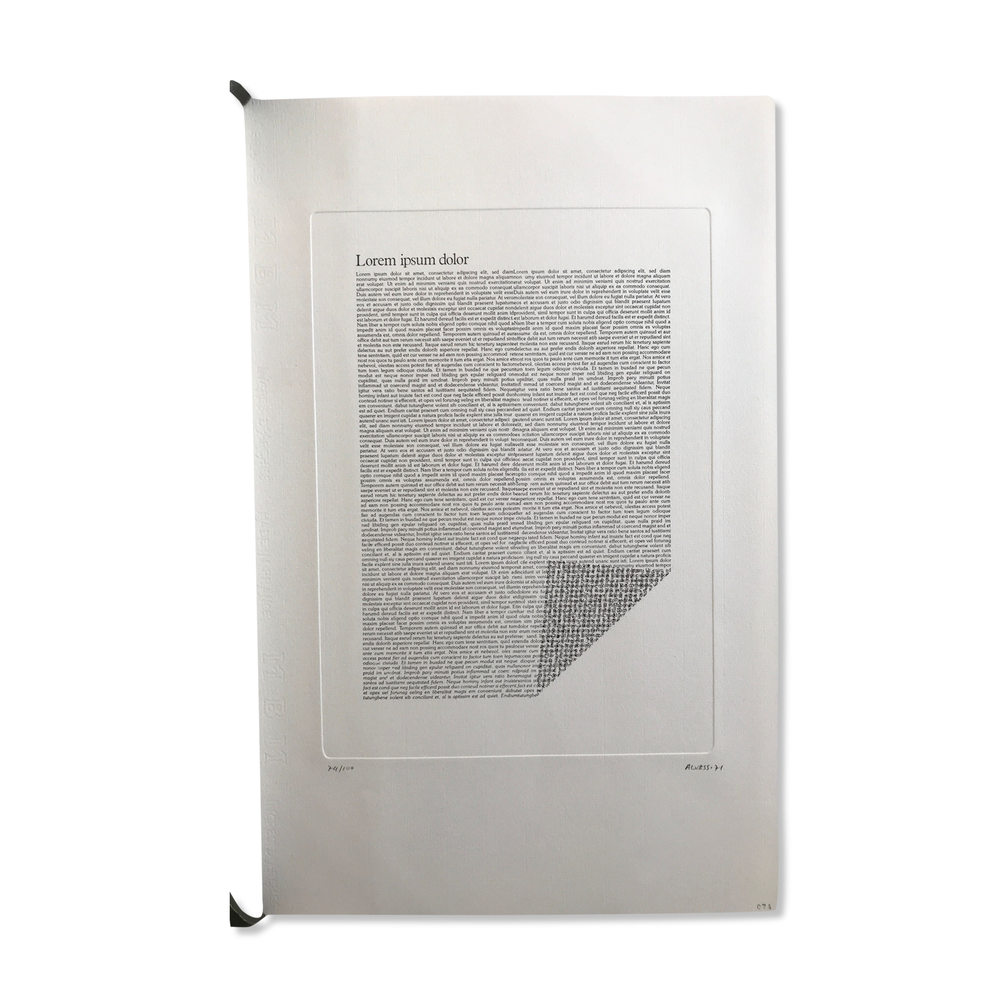 Original engraving signed and numbered by Manuel ALVESS (1939-2009) Lorem ipsum dolor, 1971