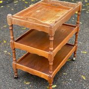 Serving cart/dessert bar trolley on wheels with removable tray