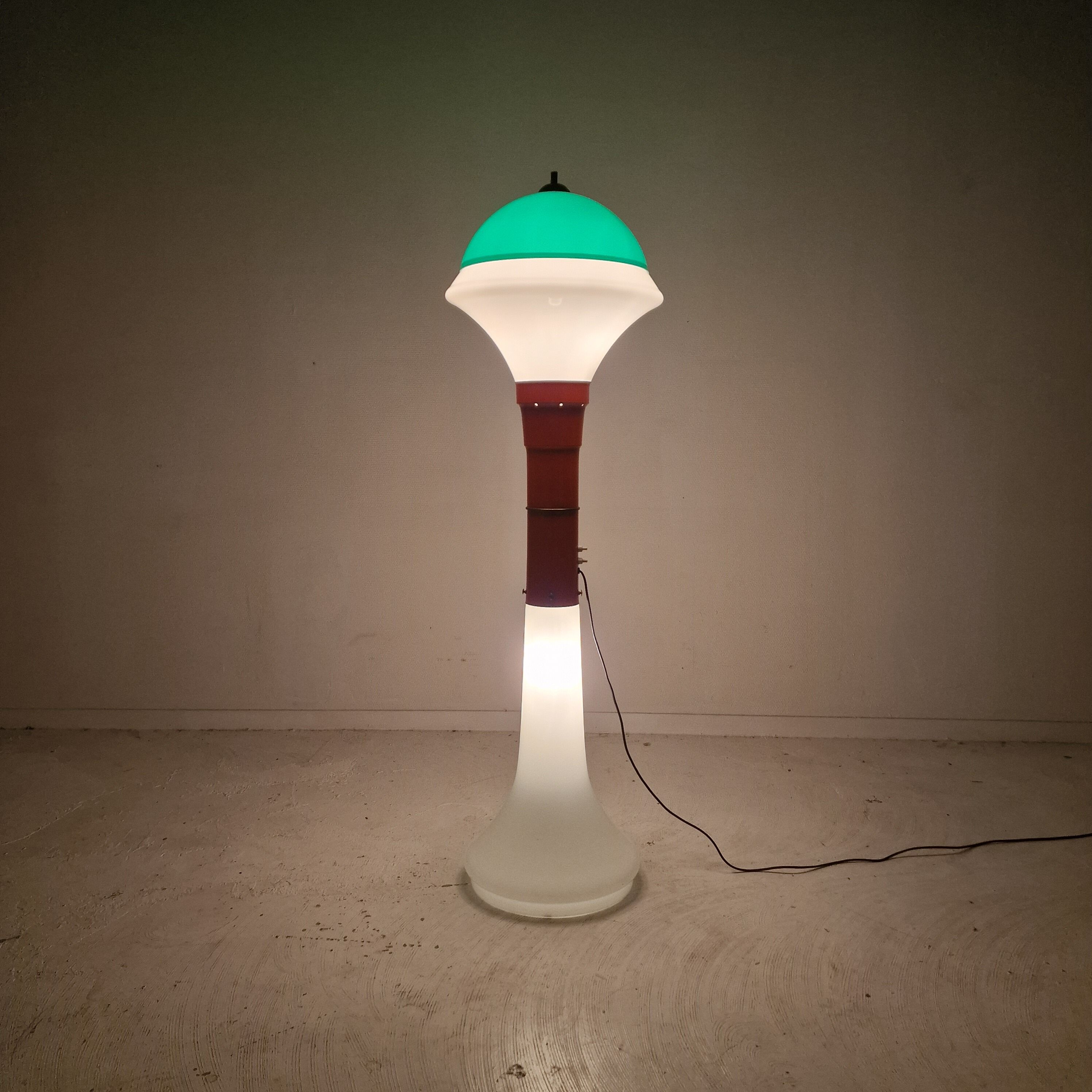 Italian Space Age Murano Glass Floor Lamp, 1970s