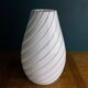 Murano glass vase, white whirl, Italy, 1980s