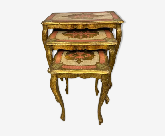 Tables gigognes florentines par Fratelli Paoletti colorer feuilles d'or 1930s