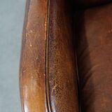 Sheep leather armchair with character