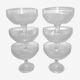 6 Coupes à dessert en verre ciselé aux motifs de fruits