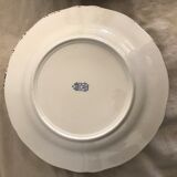 Lot of 5 flat plates and 5 plates Gien 1960, blue and white hollow