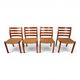 Niels Otto Møller Model 408, Set of 4 Teak Papercord Dining Chairs for J.L.