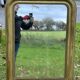 Antique Louis Philippe mirror, slightly demercurized, as is.