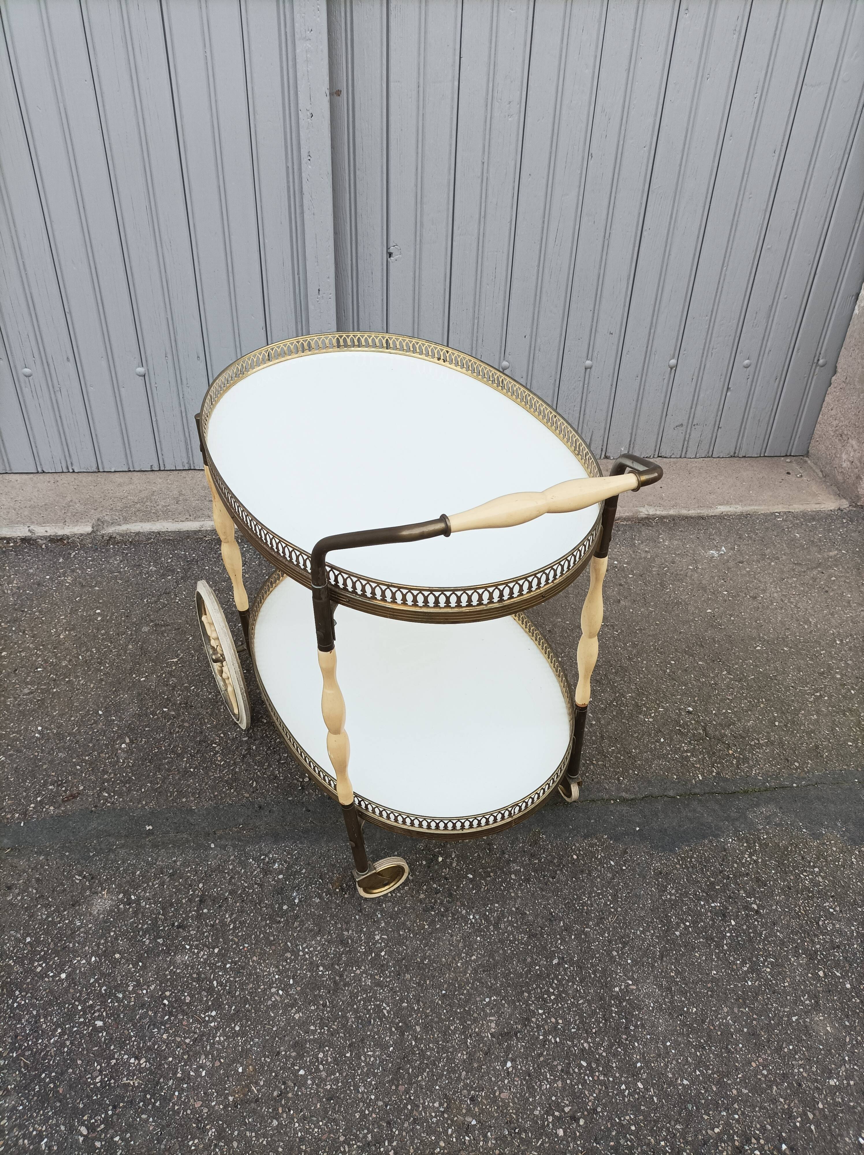 Vintage ivory and brass service