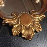 Miroir style Baroque en bois sculpté or vieilli