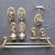 Ensemble de support salle de bain en métal et bronze vintage
