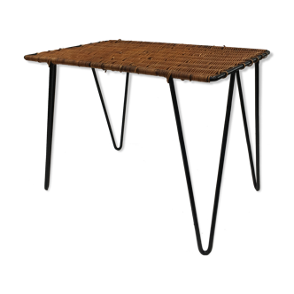 Rattan and metal coffee table by Raoul Guys