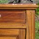 Louis XVI style bedside table in walnut and marble