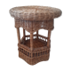Pedestal table 2 floors in natural rattan