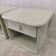 Pair of wooden and wicker bedside tables