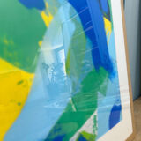Peinture originale sous-verre «  Vers la plage »