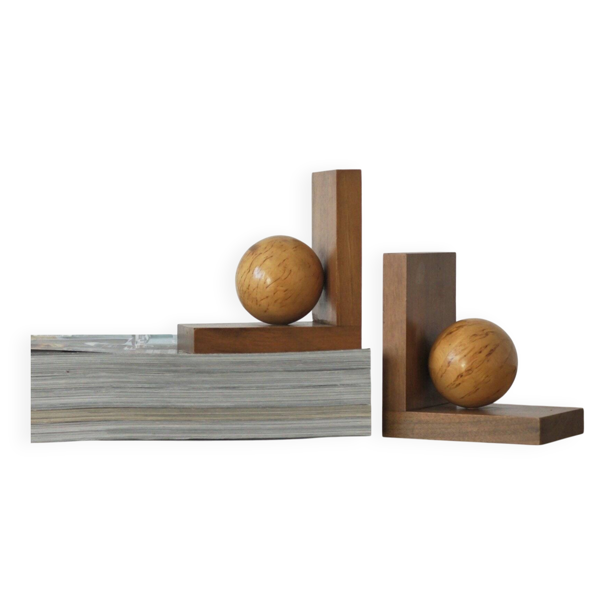 Mid-Century Modern Wooden Bookends, 1950s, Set of 2
