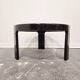 1970s Mid-Century Modern Black Coffee Table with Smoked Glass Top
