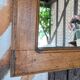 Vintage carved leaf wood mirror