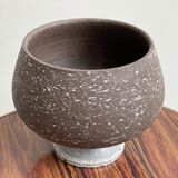 Vintage ceramic "birch bark" planter / flower pot, Chamotte