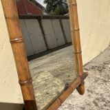 Miroir ancien en bois style bambou