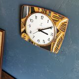 Clock silent rectangular vintage wall pendulum "Black ochre Jaz"