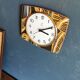 Clock silent rectangular vintage wall pendulum "Black ochre Jaz"