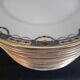 12 Art Deco dinner plates in Limoges porcelain decorated by Jean Boyer, 1920