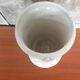Old White Ceramic Vase Vintage Coat of Arms Decor #A697
