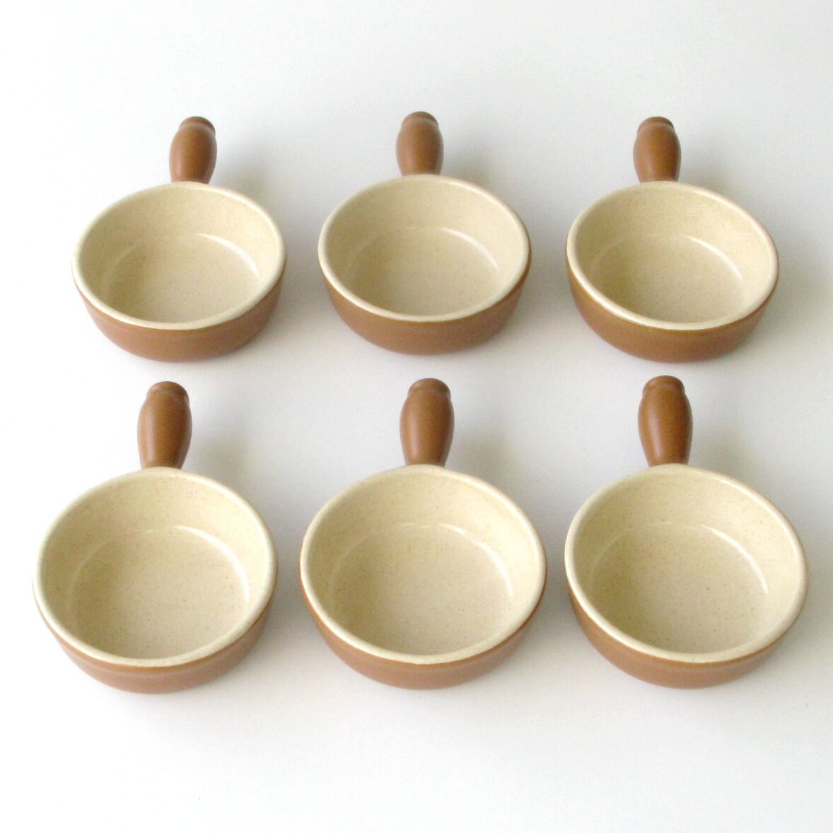 Set of 6 caquelons -Emile Henry - Brown - Culinary pottery - Beige