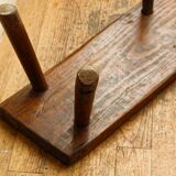 Low solid wood bench, folk art