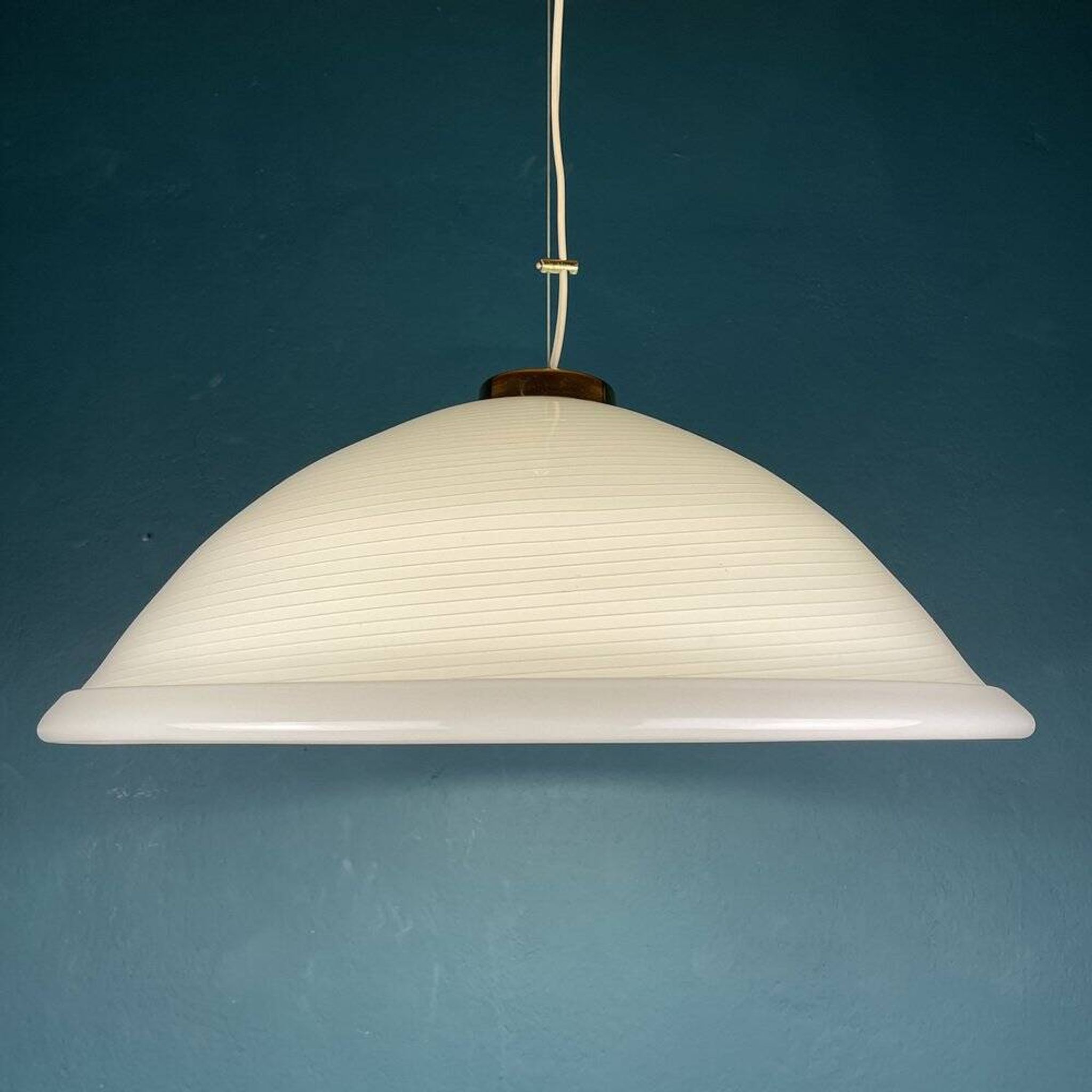 Large swirling Italian Murano glass pendant lamp, 1980s.