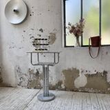 80s glass and marble console