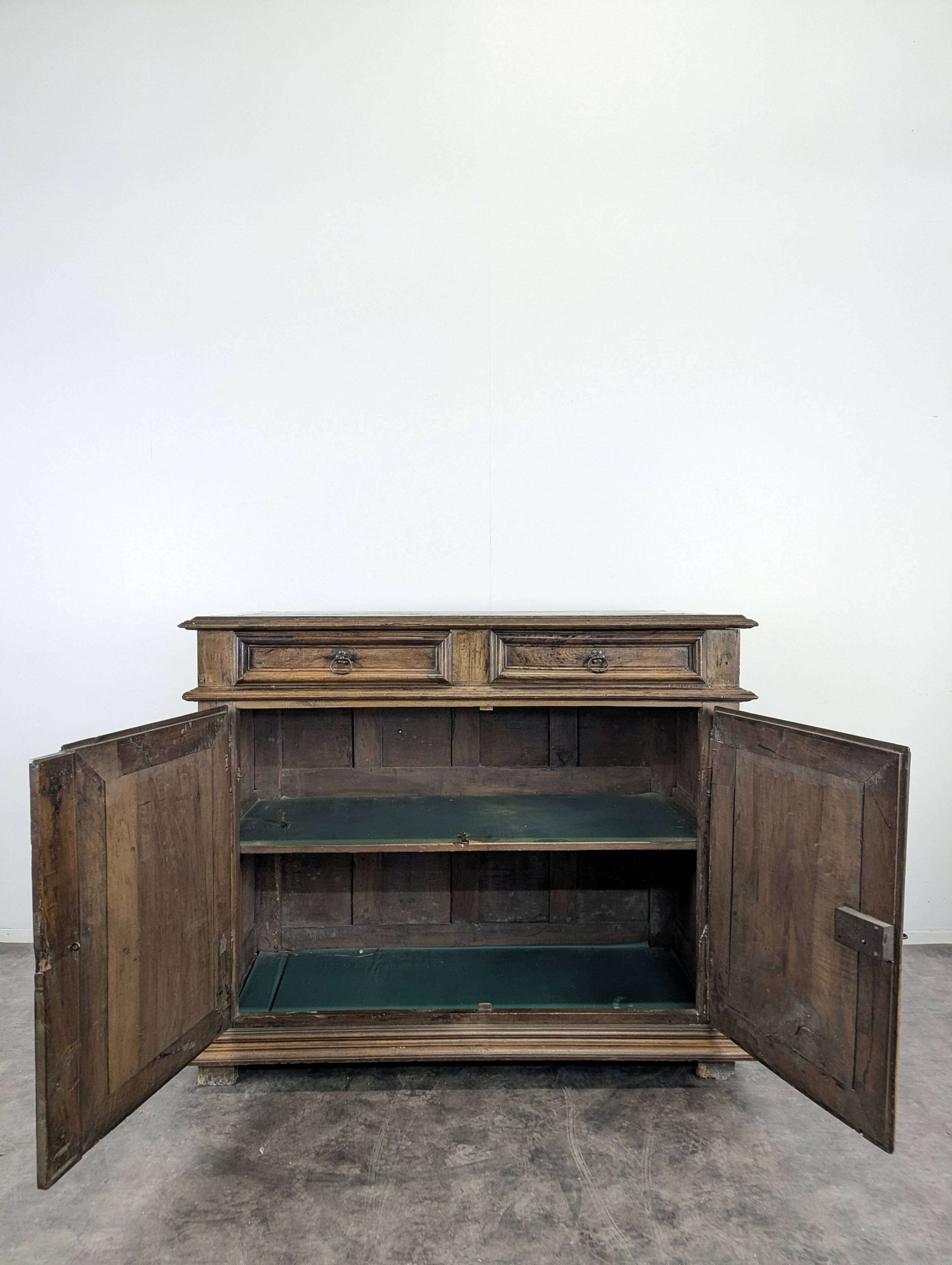 High walnut buffet from the Louis XIV period, late 17th century.
