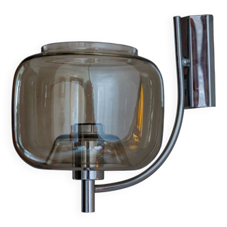 Space age smoked glass wall light 1970s