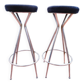 Pair of high stools Chrome Eiffel Vintage 60s
