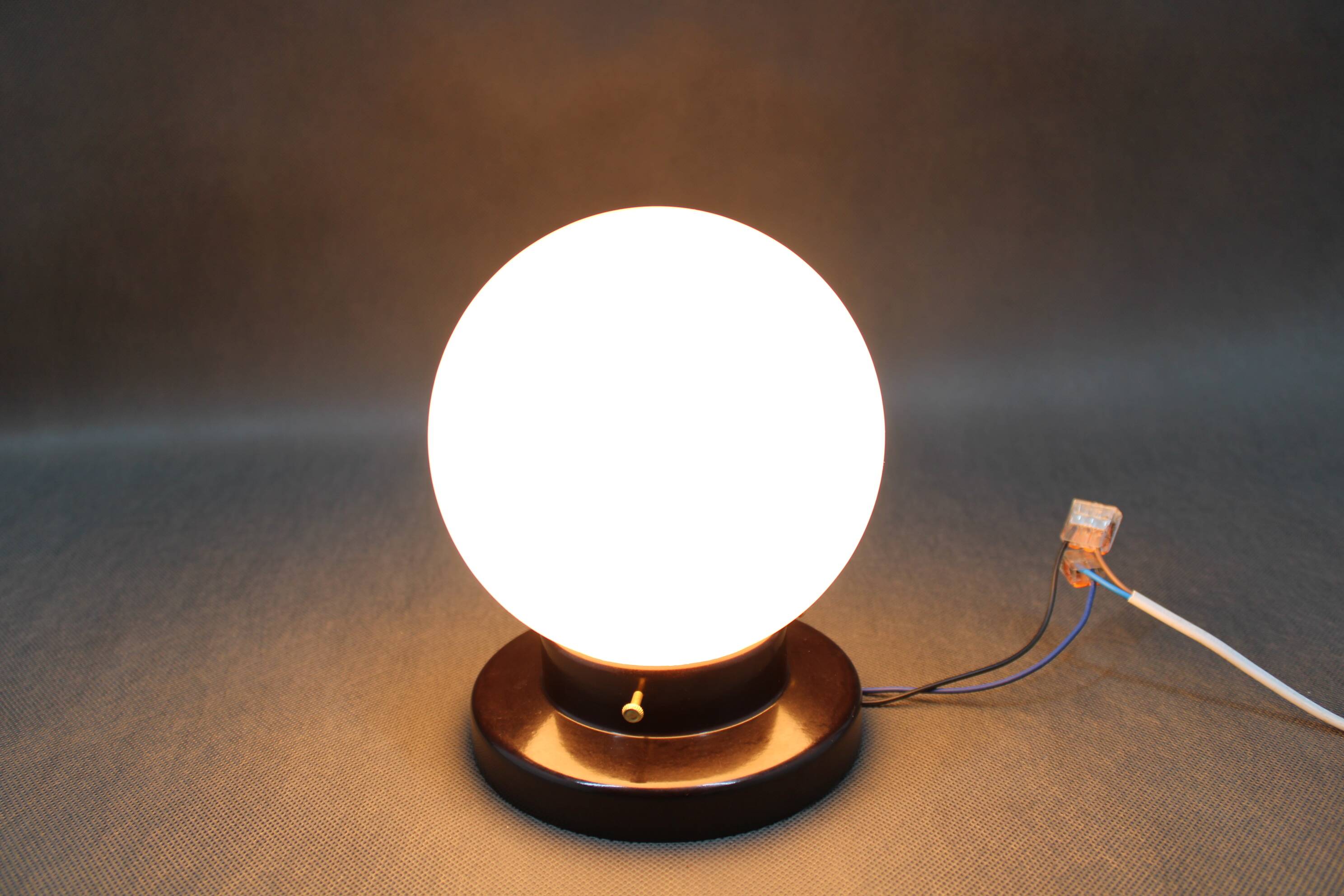 1950s Czechoslovakia recessed Bakelite glass lamp